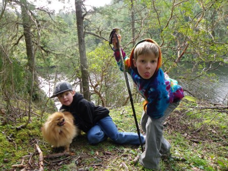 Hiking with Koda our "attack dog"
